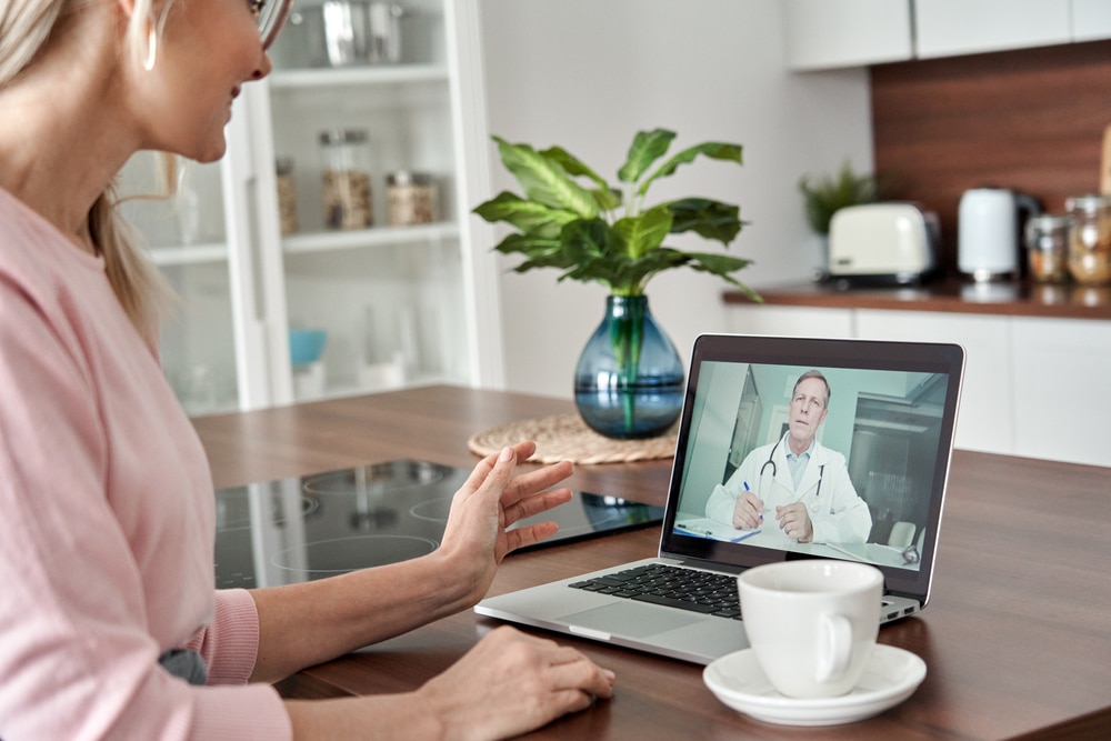 Patient discussing GLP-1 medication access during a telehealth visit.